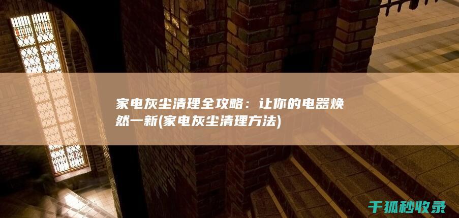 家电灰尘清理全攻略：让你的电器焕然一新 (家电灰尘清理方法)