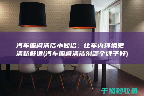 汽车座椅清洁小妙招：让车内环境更清新舒适 (汽车座椅清洁剂哪个牌子好)