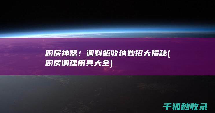 厨房神器！调料瓶收纳妙招大揭秘 (厨房调理用具大全)