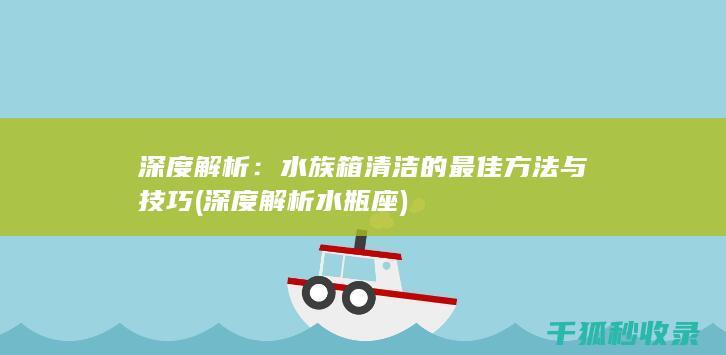 深度解析：水族箱清洁的最佳方法与技巧 (深度解析水瓶座)