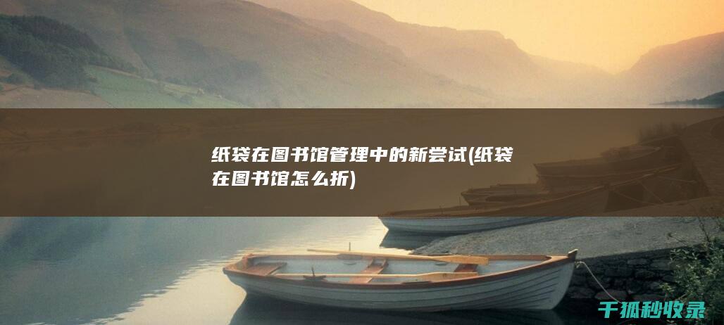 纸袋在图书馆管理中的新尝试 (纸袋在图书馆怎么折)